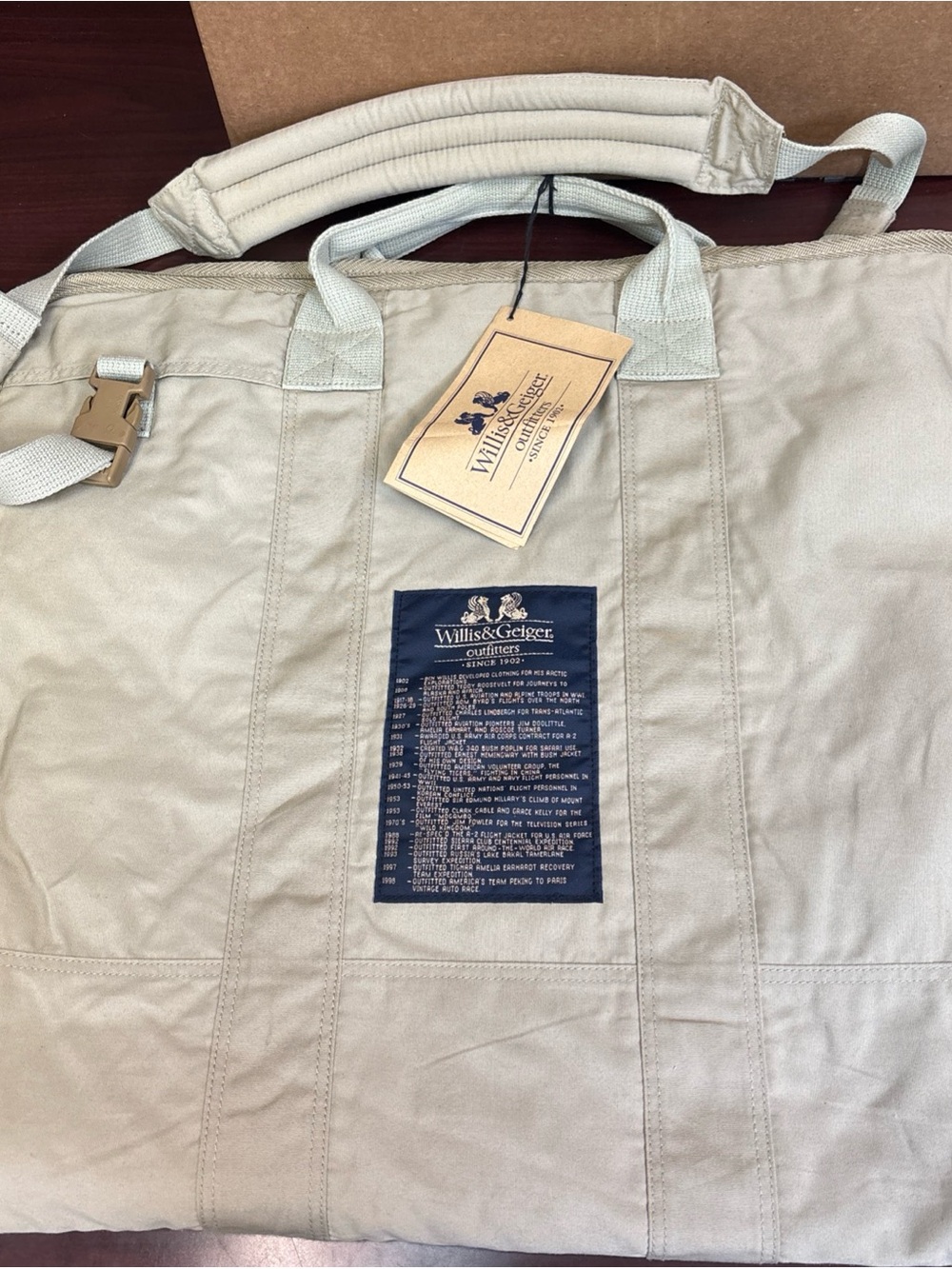 Willis & Geiger Ultralight Travel Luggage Garment Bag Bush Poplin Safari Men’s